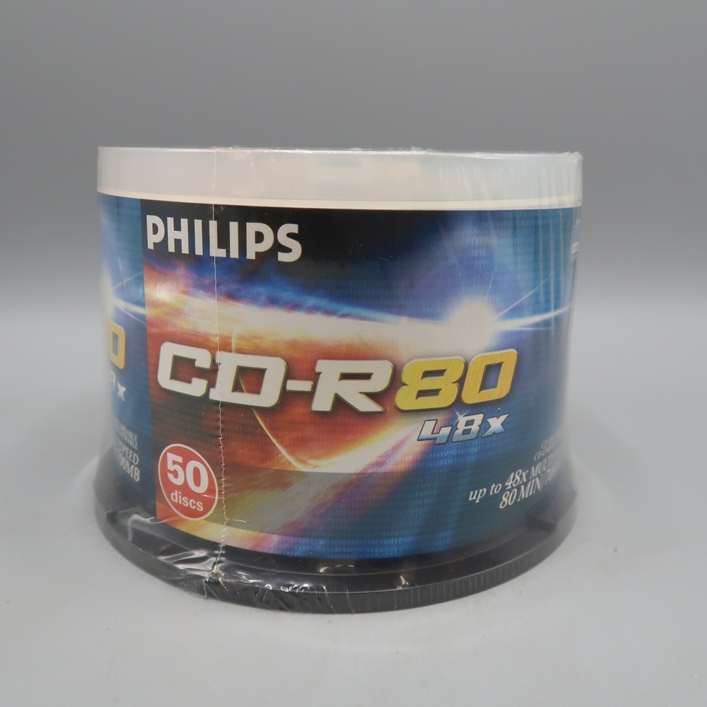 Philips Blank 50 Discs CD-R 80 52x Recordable 700MB 80min‎ New Sealed